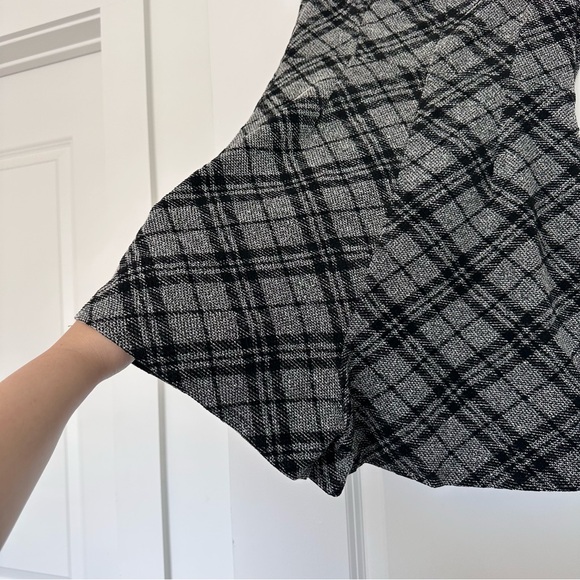 Le Lis (M) Plaid Strapless Tube Skort Mini Dress Fall Black/Gray Romper Academia - Picture 4 of 6